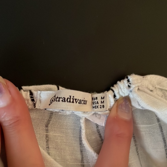 White pinstripes linen Jumpsuit - Picture 5 of 5